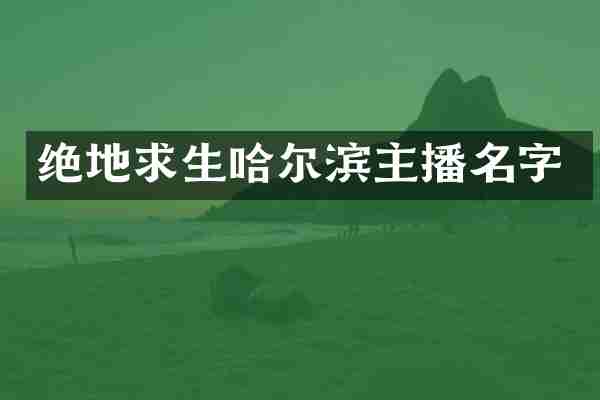 绝地求生哈尔滨主播名字