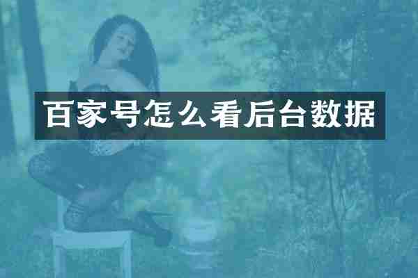 百家号怎么看后台数据