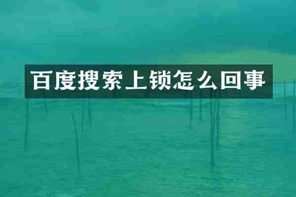 百度搜索上锁怎么回事