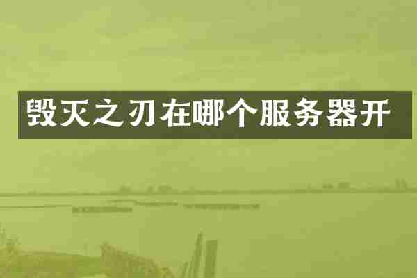 毁灭之刃在哪个服务器开