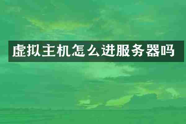 虚拟主机怎么进服务器吗