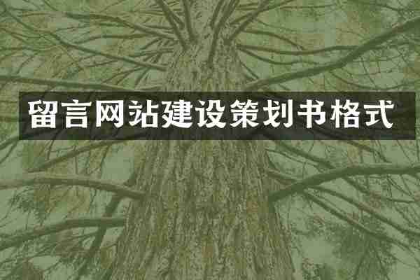留言网站建设策划书格式