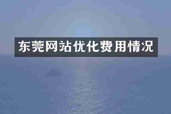 东莞网站优化费用情况