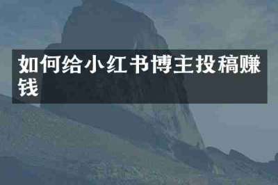 如何给小红书博主投稿赚钱