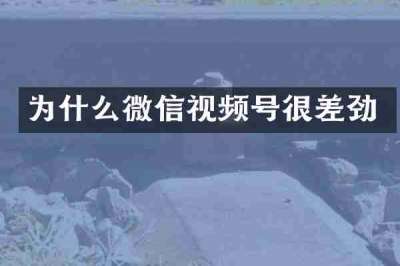 为什么微信视频号很差劲