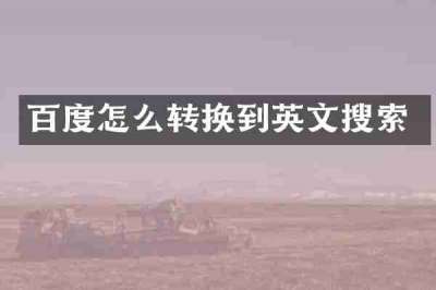 百度怎么转换到英文搜索