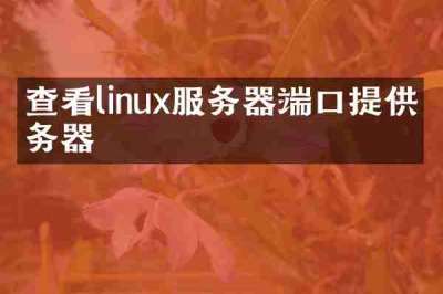 查看linux服务器端口提供服务器