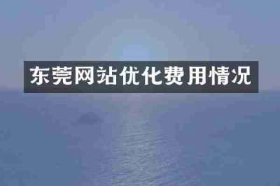 东莞网站优化费用情况