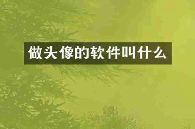 做头像的软件叫什么
