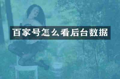 百家号怎么看后台数据