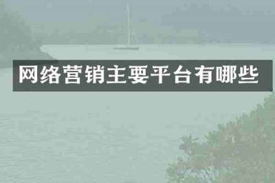网络营销主要平台有哪些