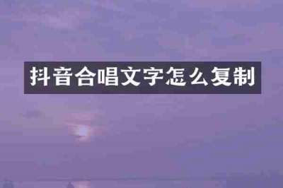 抖音合唱文字怎么复制