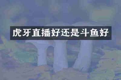 虎牙直播好还是斗鱼好
