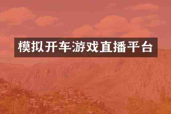 模拟开车游戏直播平台