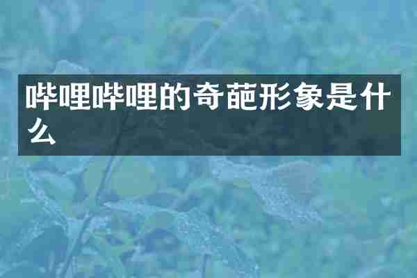 哔哩哔哩的奇葩形象是什么