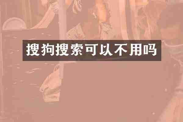 搜狗搜索可以不用吗