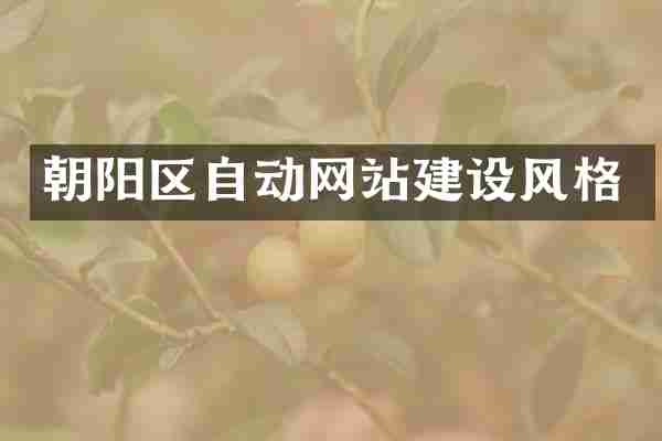 朝阳区自动网站建设风格