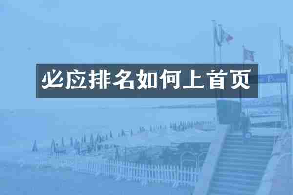 必应排名如何上首页