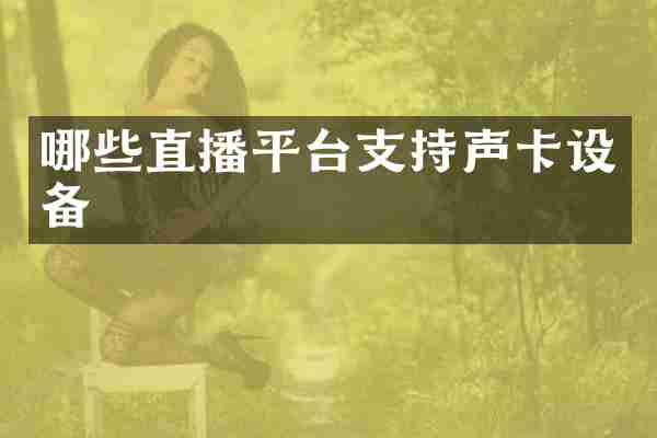 哪些直播平台支持声卡设备