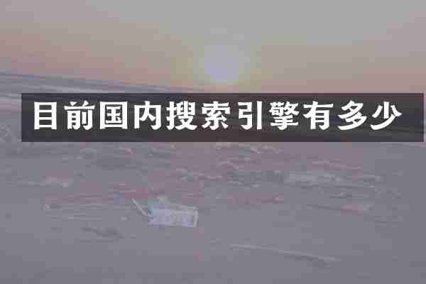 目前国内搜索引擎有多少