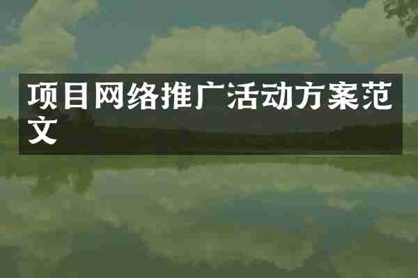 项目网络推广活动方案范文