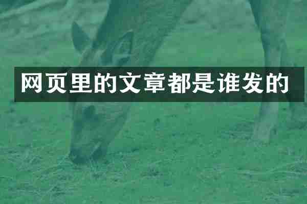 网页里的文章都是谁发的