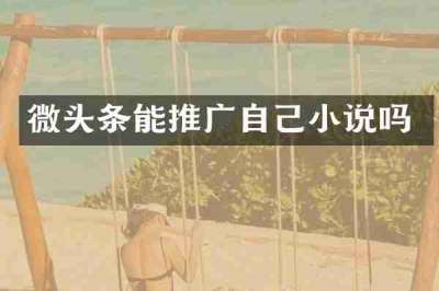 微头条能推广自己小说吗