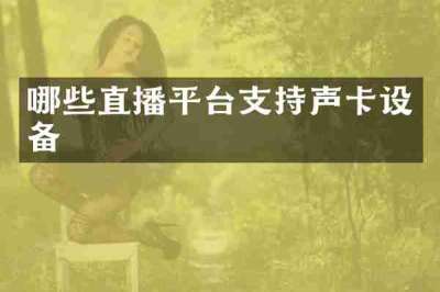 哪些直播平台支持声卡设备