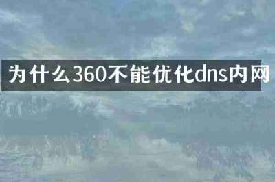 为什么360不能优化dns内网