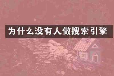 为什么没有人做搜索引擎