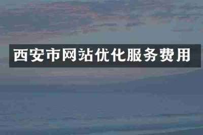 西安市网站优化服务费用