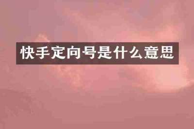 快手定向号是什么意思
