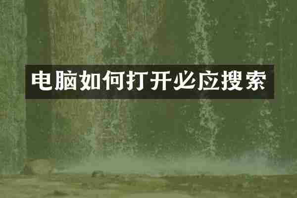 电脑如何打开必应搜索