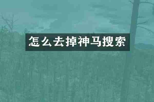 怎么去掉神马搜索