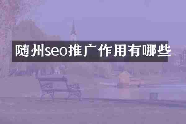 随州seo推广作用有哪些