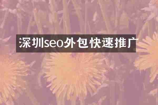 深圳seo外包快速推广