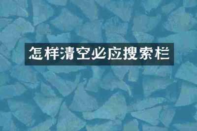 怎样清空必应搜索栏