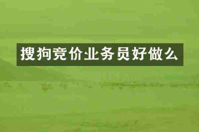 搜狗竞价业务员好做么