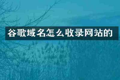 谷歌域名怎么收录网站的