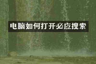 电脑如何打开必应搜索
