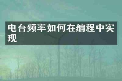 电台频率如何在编程中实现
