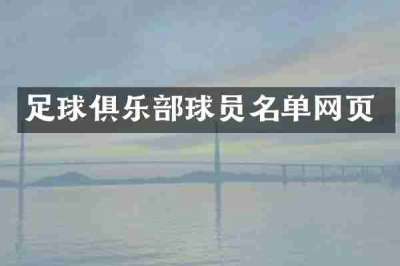 足球俱乐部球员名单网页