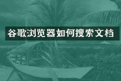 谷歌浏览器如何搜索文档