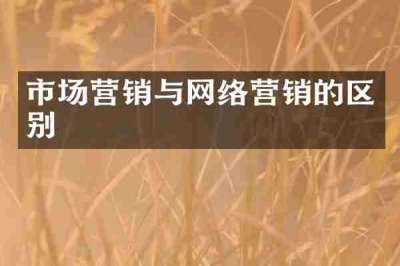 市场营销与网络营销的区别