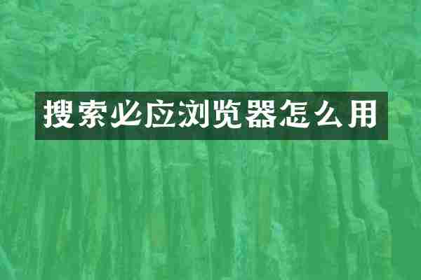 搜索必应浏览器怎么用