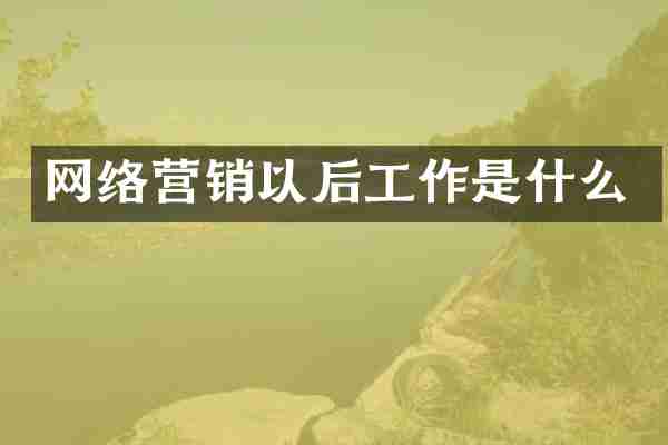 网络营销以后工作是什么