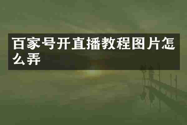 百家号开直播教程图片怎么弄