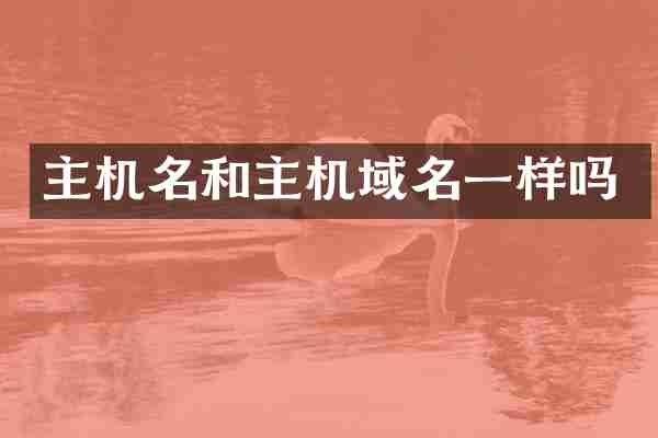 主机名和主机域名一样吗