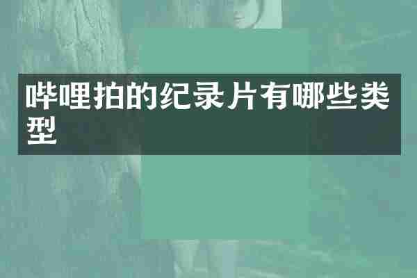 哔哩拍的纪录片有哪些类型