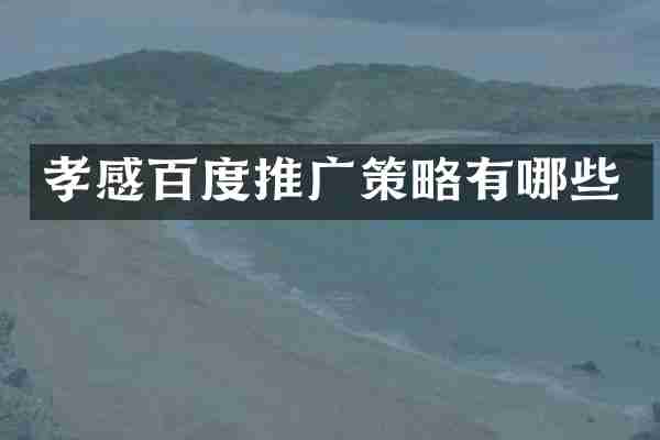 孝感百度推广策略有哪些